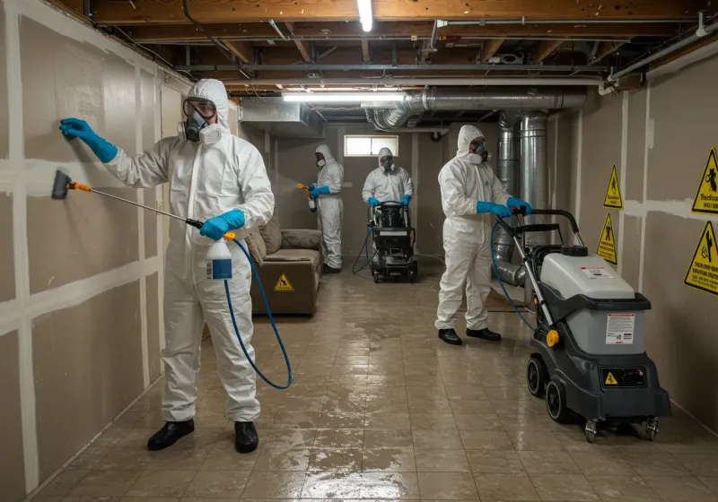 Basement Moisture Removal and Structural Drying process in Bunkerville, NV